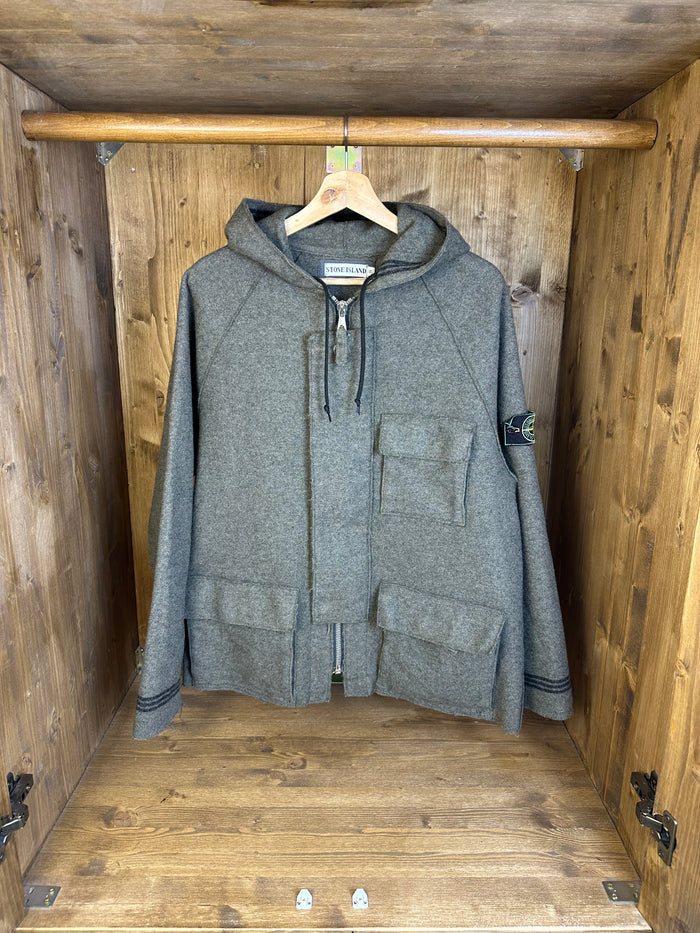 AW92 RAW CUT WOOL JACKET in Antracite Grey