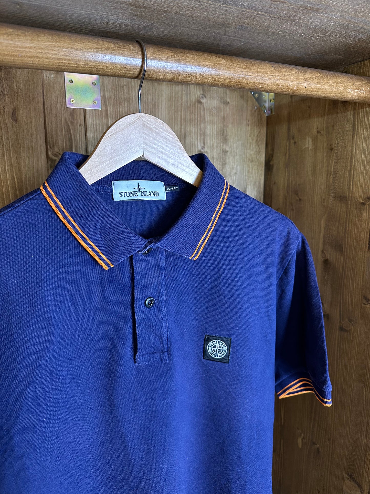 SS19 POLO SQUARE BADGE in Blue Navy & Yellow details
