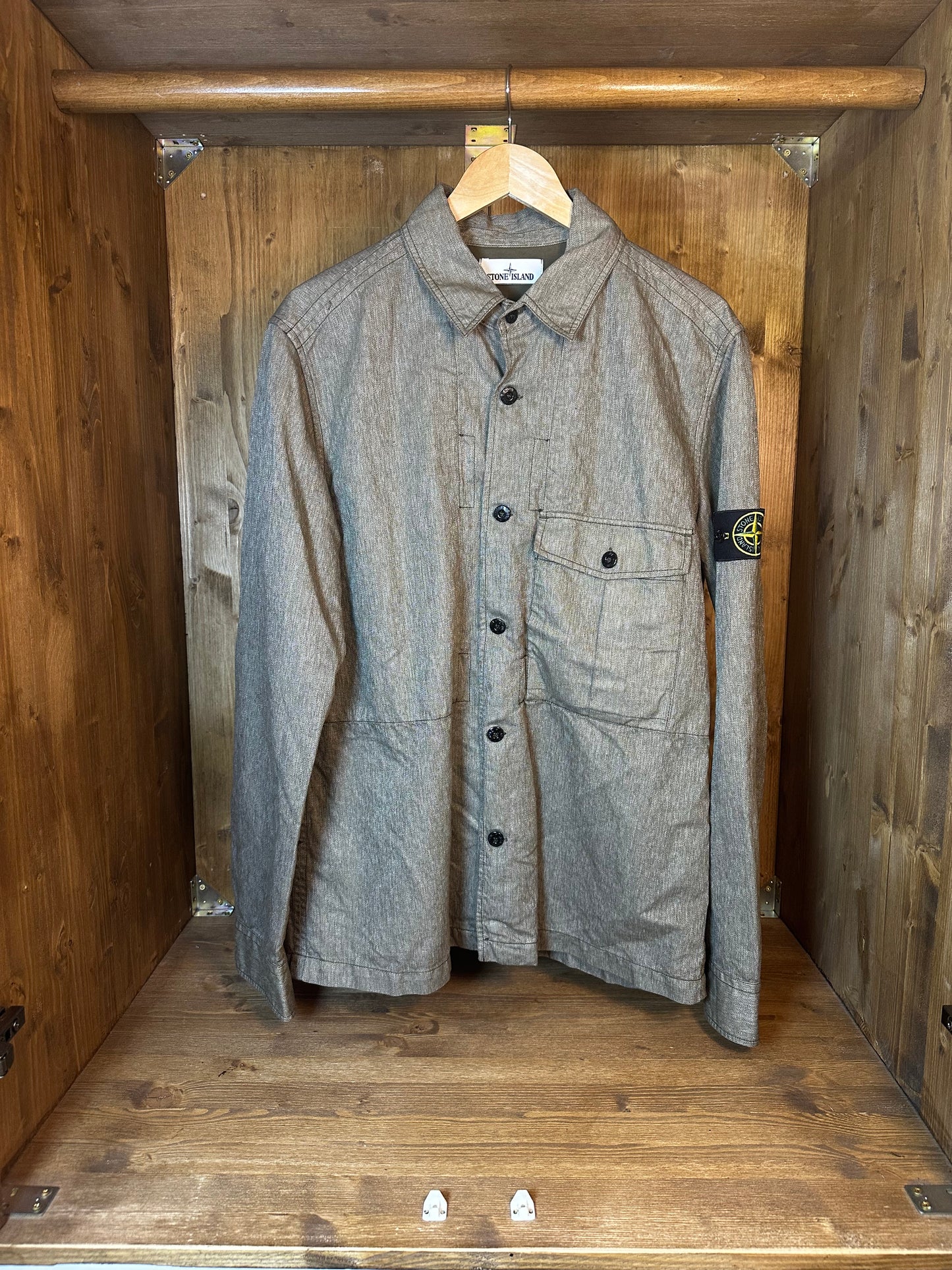 RAW COTTON BROWN DENIM SHIRT