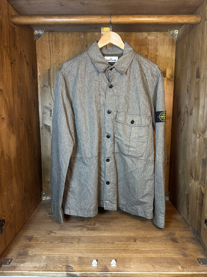 RAW COTTON BROWN DENIM SHIRT