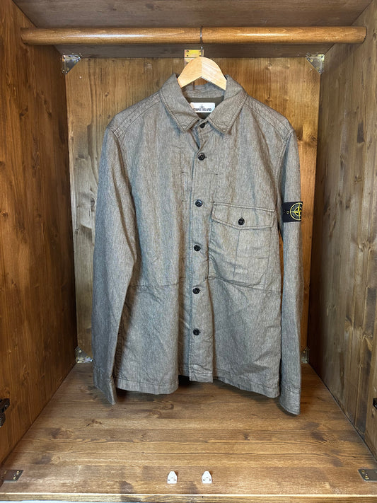 RAW COTTON BROWN DENIM SHIRT