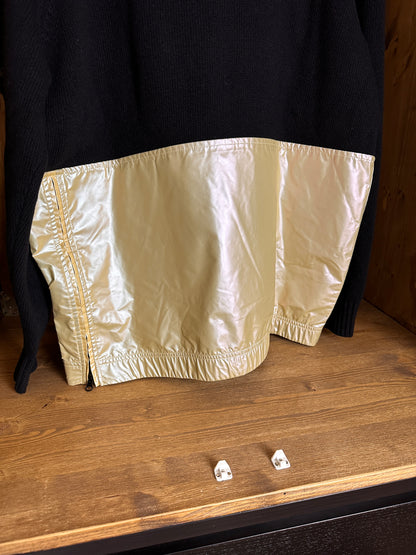 SS18 IRIDISCENT TELA HOODIE in Black and Gold