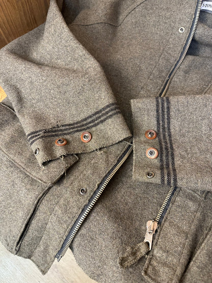 AW92 RAW CUT WOOL JACKET in Antracite Grey
