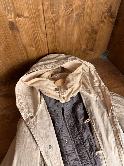 AW03/04 LINO RESINATO FISHTAIL PARKA in Light Ivory