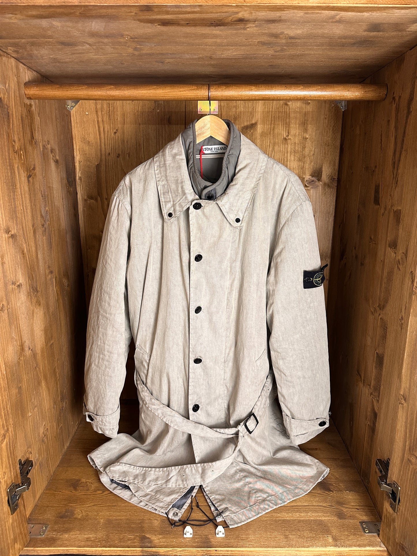 AW04 RASO GOMMATO TRENCH in Pebble Grey