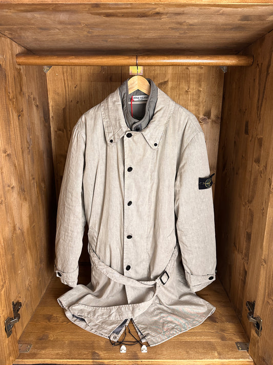 AW04 RASO GOMMATO TRENCH in Pebble Grey