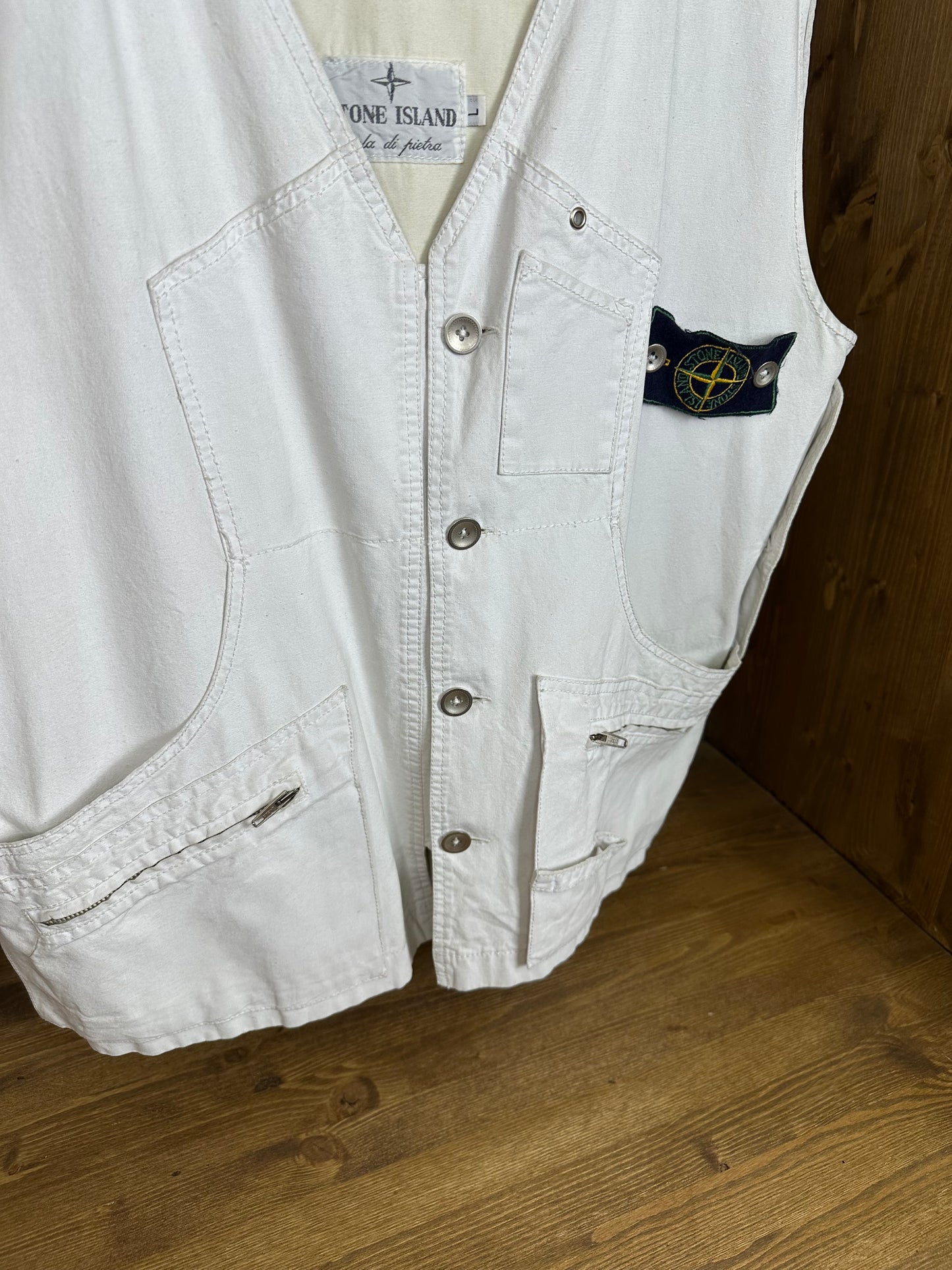 SS82 TELA STELLA MULTI POCKET UTILITY VEST in White