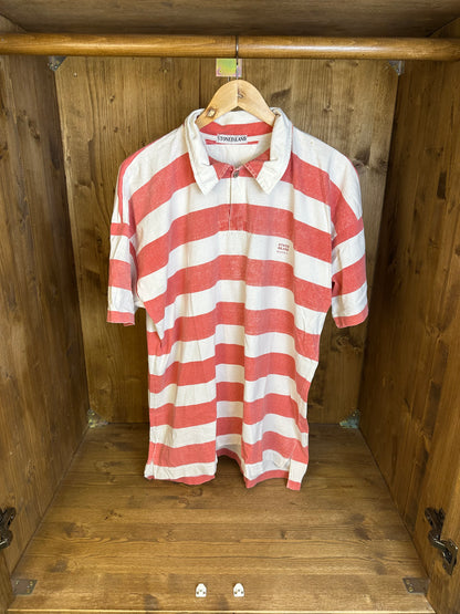 SS92 MARINA STRIPED POLO in Red&White