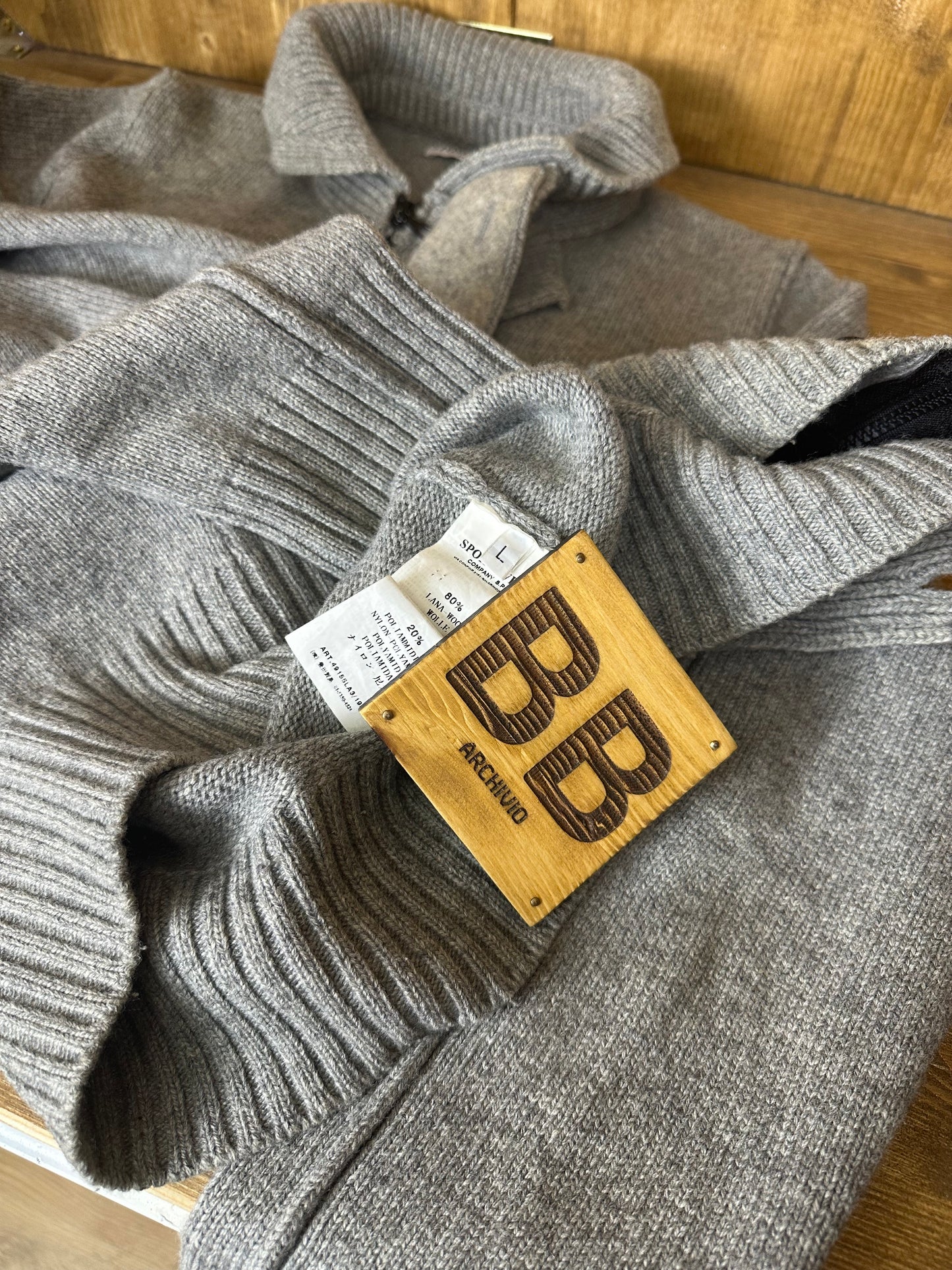 AW08 WOOL CARDIGAN in Slate Grey