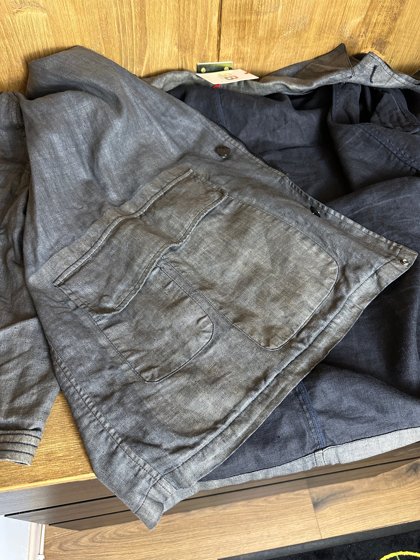 AW98 LINO FLAX TRENCH in Dark Grey