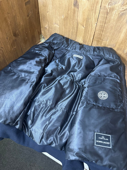 AW10 BIKER LEATHER DOWN JACKET