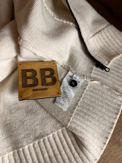 AW08 LEICHTE WOLL-KAPUZENJACKE in Hell-Elfenbein