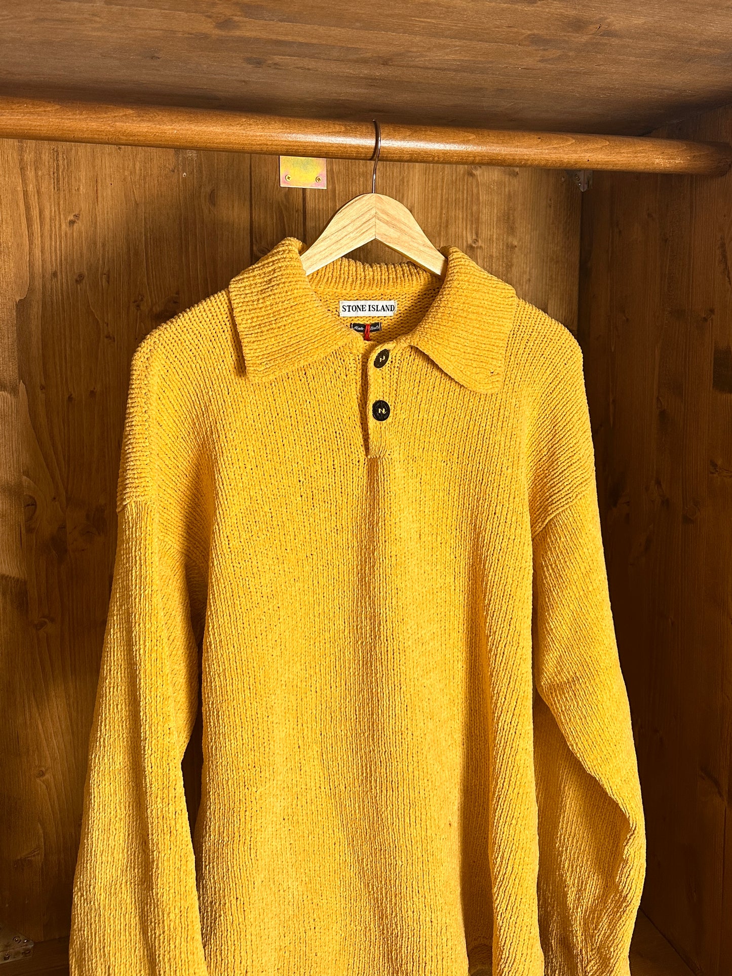 AW98 CHENILLE COTTON JUMPER in Saffron Yellow