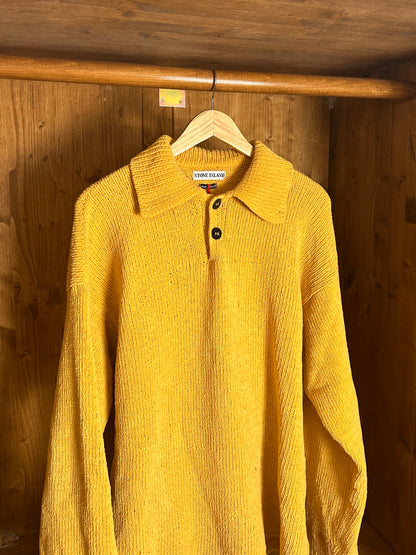 AW98 CHENILLE COTTON JUMPER in Saffron Yellow