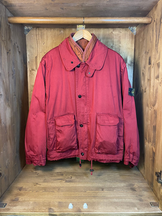 Burgunderrote Bomberjacke von Raso Gommato aus dem Jahr 1992