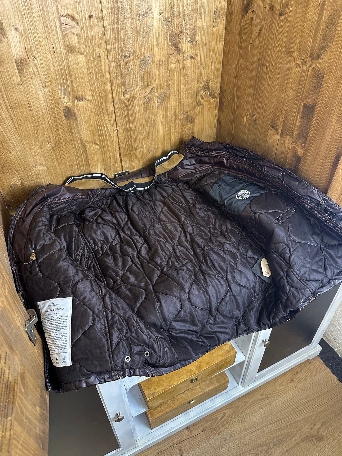 AW12 30th YEAR ANNIVERSARY MUSSOLA GOMMATA FIELD JACKET in Brown/Yellow Ocre