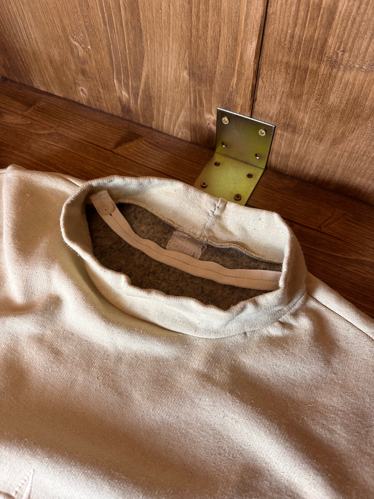 80s SPELLOUT COTTON JUMPER in Beige