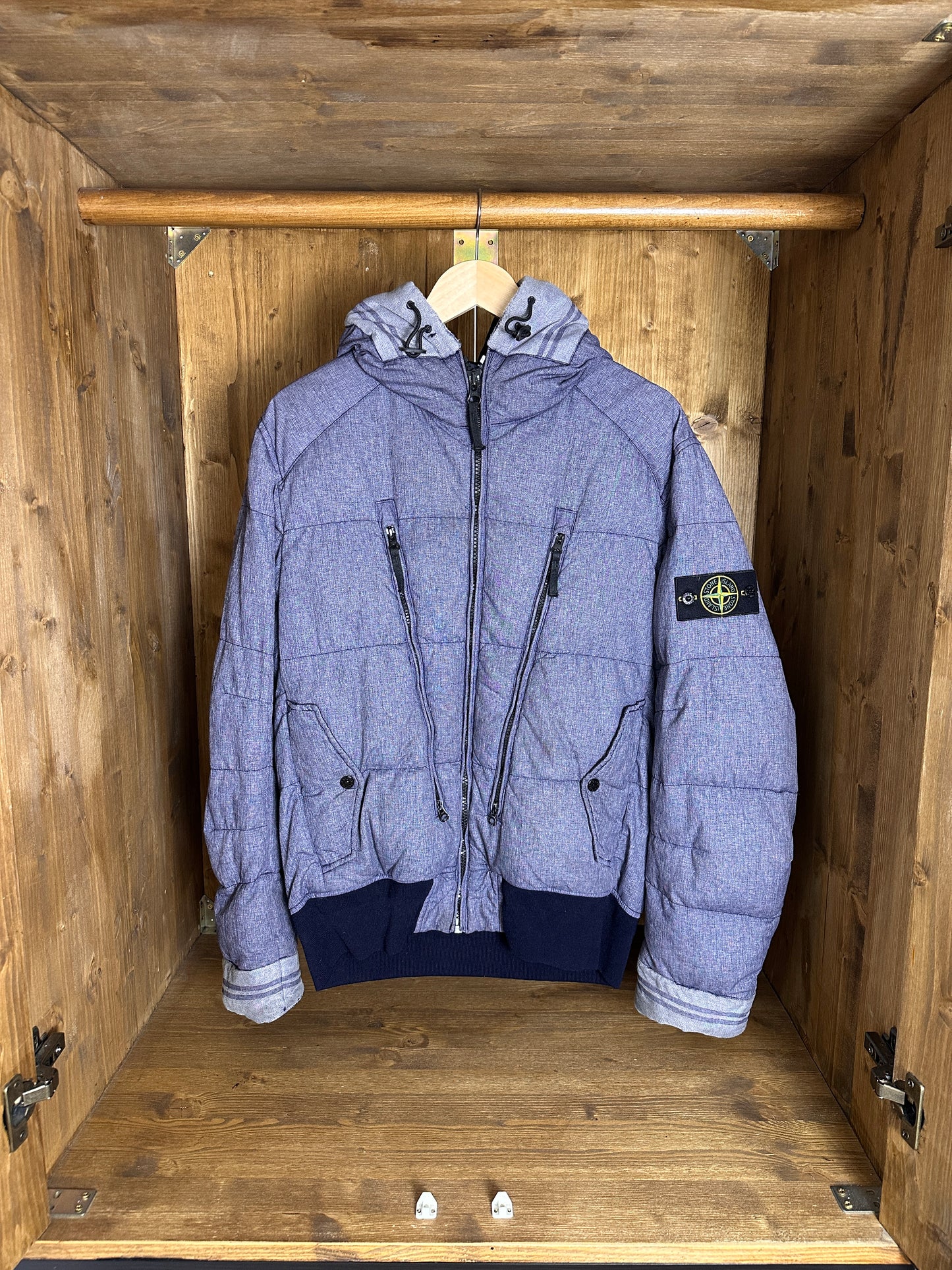 AW14 MIX FIBRE WATRO TELA DOWN in Mixed Blue