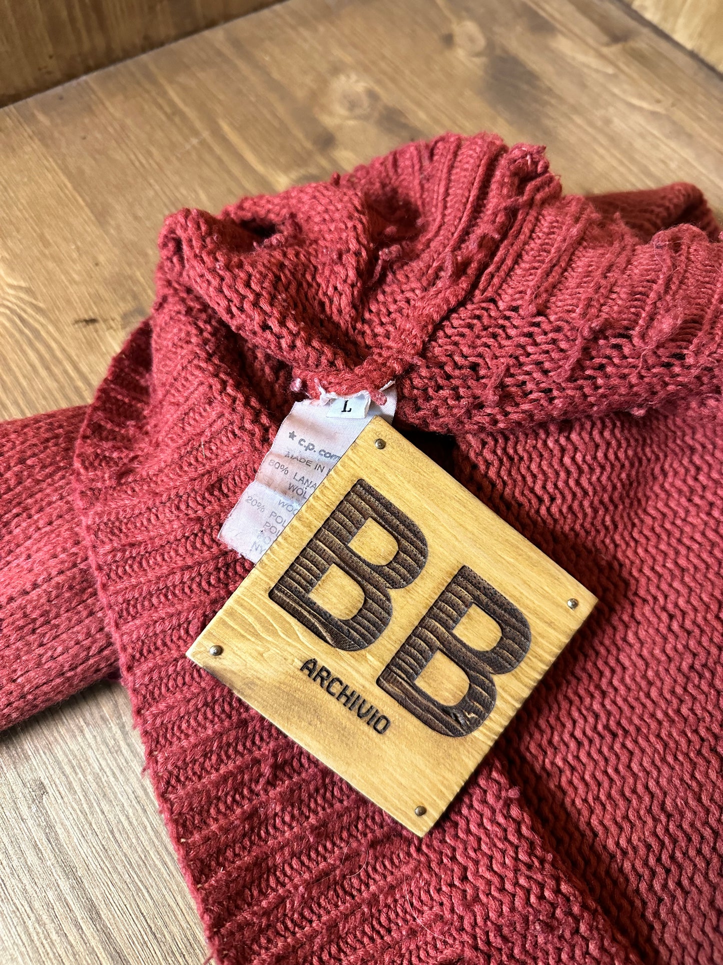 80s BRICK RED WOOL SWEATER