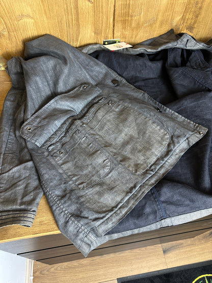 AW98 LINO FLAX TRENCH in Dark Grey