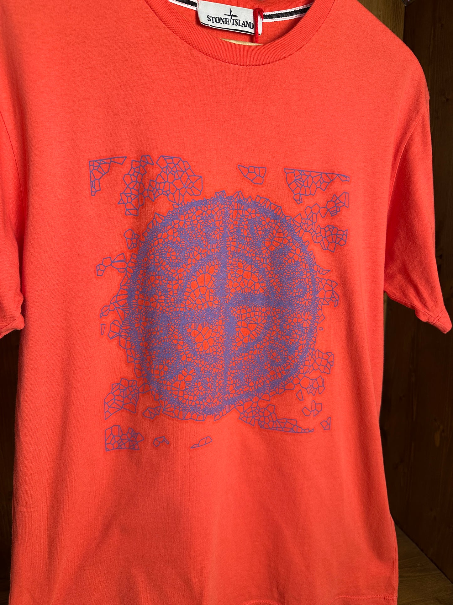 SS19 LOGO TEE in Salmon Orange & Light Blue