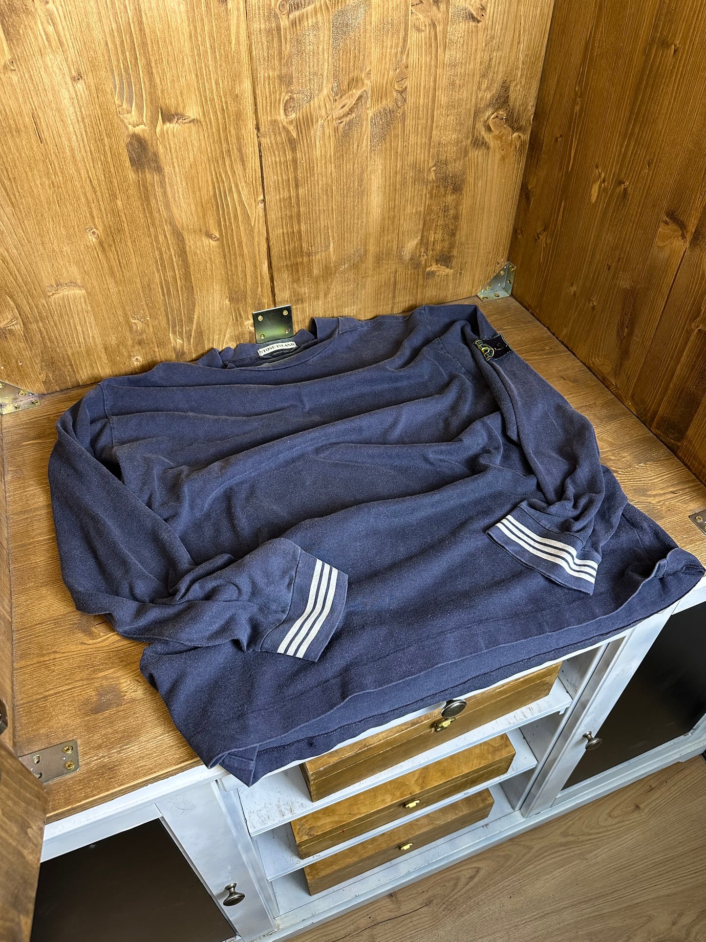 SS97 COTTON SWEATER in Faded Blu