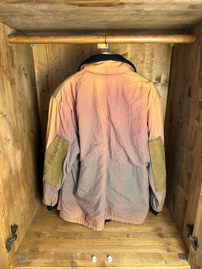 AW83/84 JAPANESE WRINKLED NYLON GRADIENT WITH LEATHER INSERTS in Mixed Shades of Brown