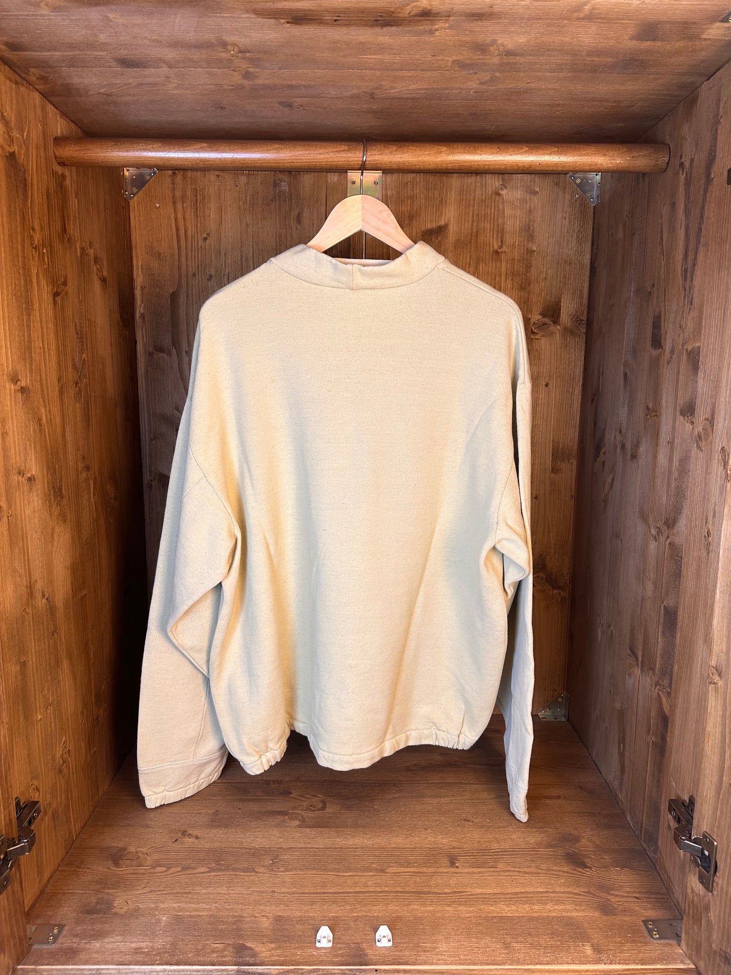 80s SPELLOUT COTTON JUMPER in Beige