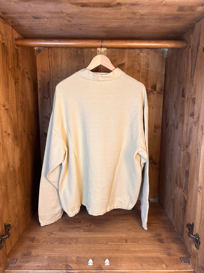 80s SPELLOUT COTTON JUMPER in Beige
