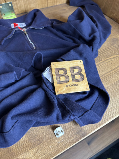 SS97 1/4 ZIP COTTON JUMPER in Blue Blueberry