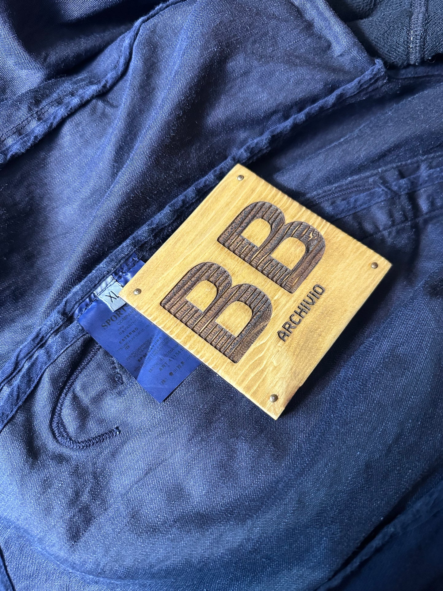 AW04 LINO RESINATO BLU with detachable fleece inner