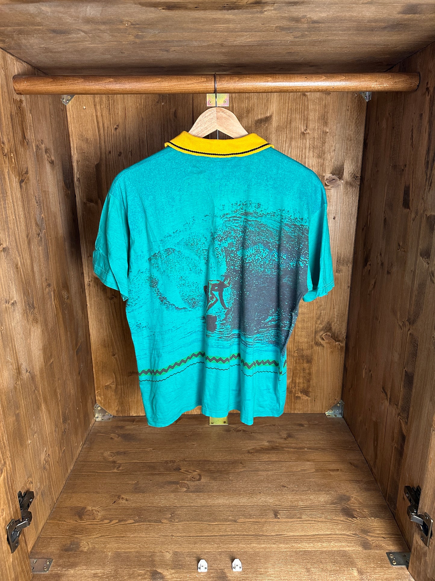 SS80 “Surfer” SCREEN PRINTED POLO in Tiffany Blue Green