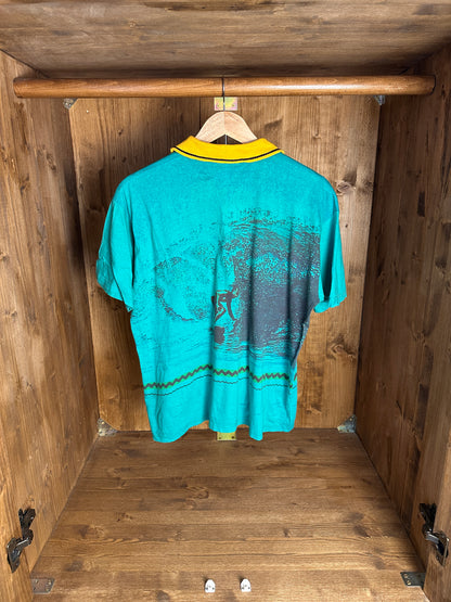 SS80 “Surfer” SCREEN PRINTED POLO in Tiffany Blue Green