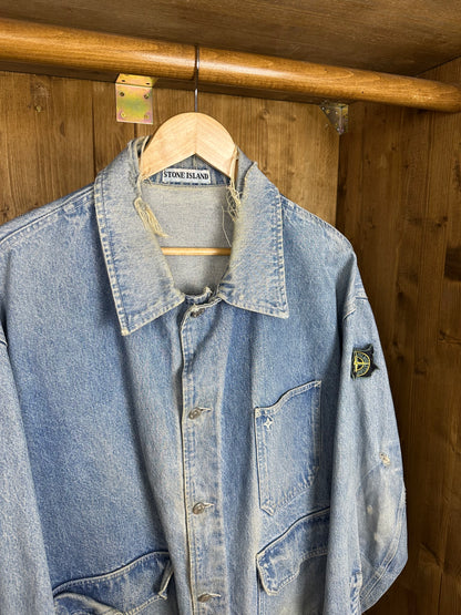 SS88 DENIM CARPENTER VULCANISED RUBBER ELBOW PATCH in Grey