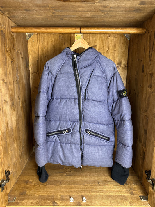 AW18 LINO RESINATO DOWN-TC in Mixed Blue