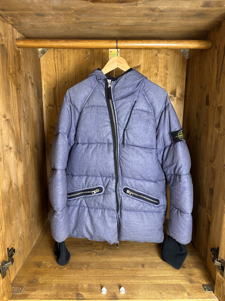 AW18 LINO RESINATO DOWN-TC in Mixed Blue