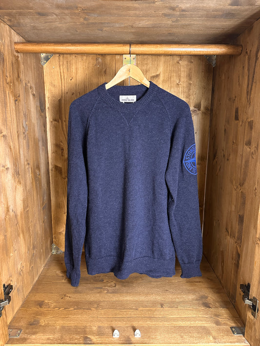 AW21 Wollpullover in Grün-Blau