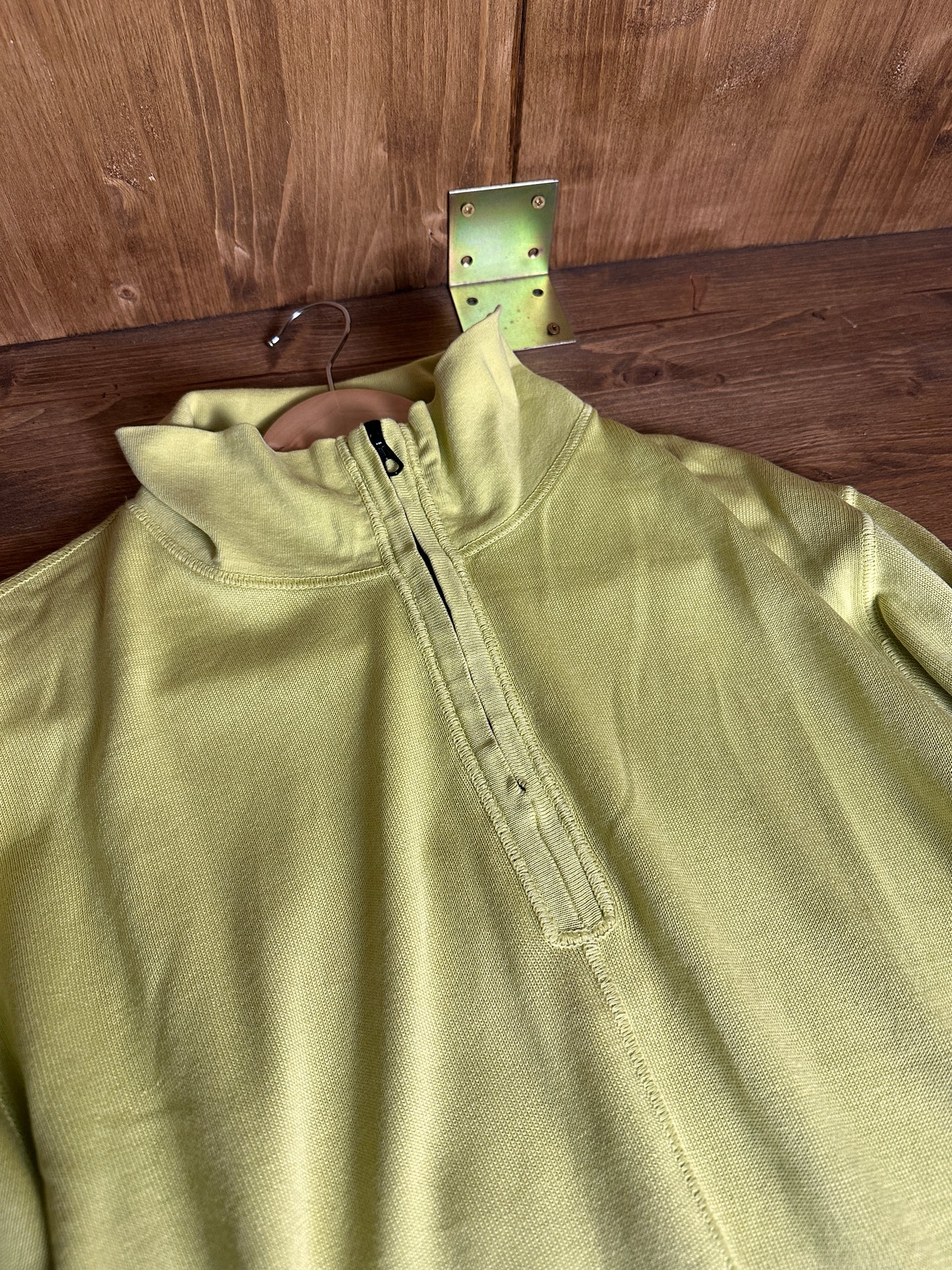 SS04 LIGHT COTTON 1/4 ZIP JUMPER in Saffron Yellow