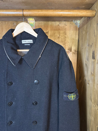 AW02 BLACK WOOL TRENCH COAT