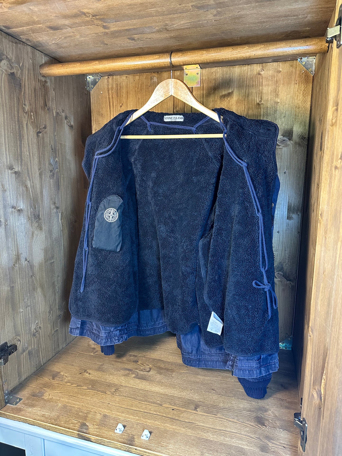 AW04 LINO RESINATO BLU with detachable fleece inner