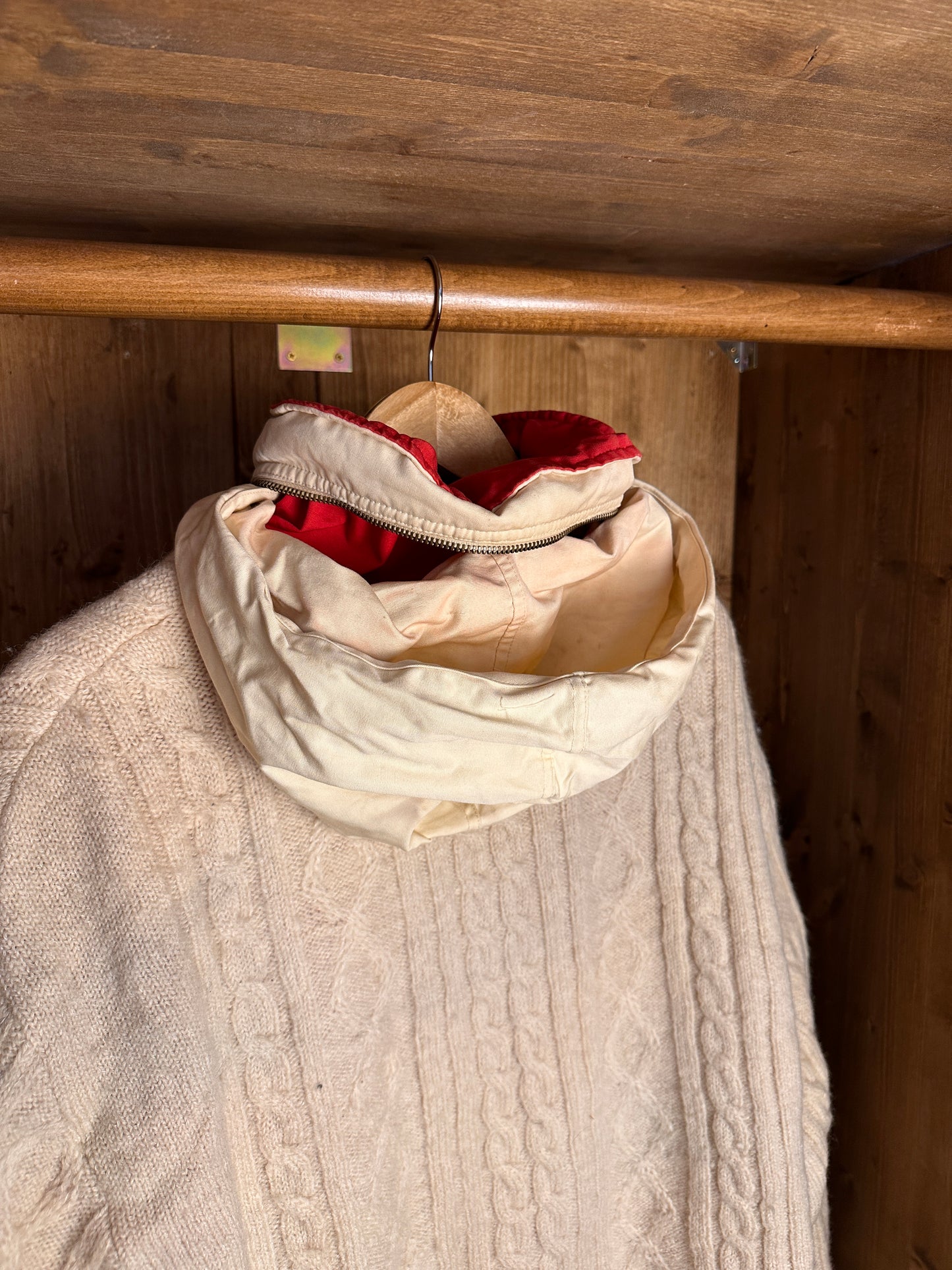 AW84/85 REVERSIBLE DOUBLE BREAST JACKET in Coral Red & Oyster White