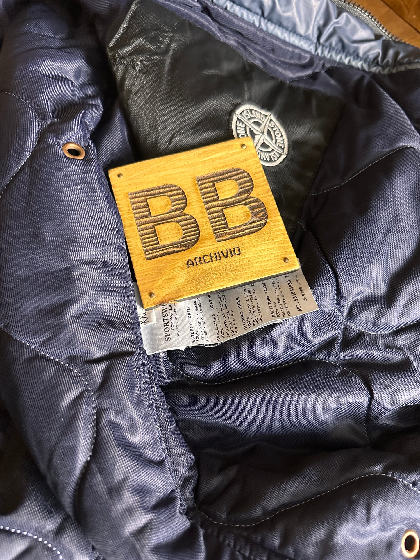 AW11 MUSSOLA GOMMATA in Green Blue