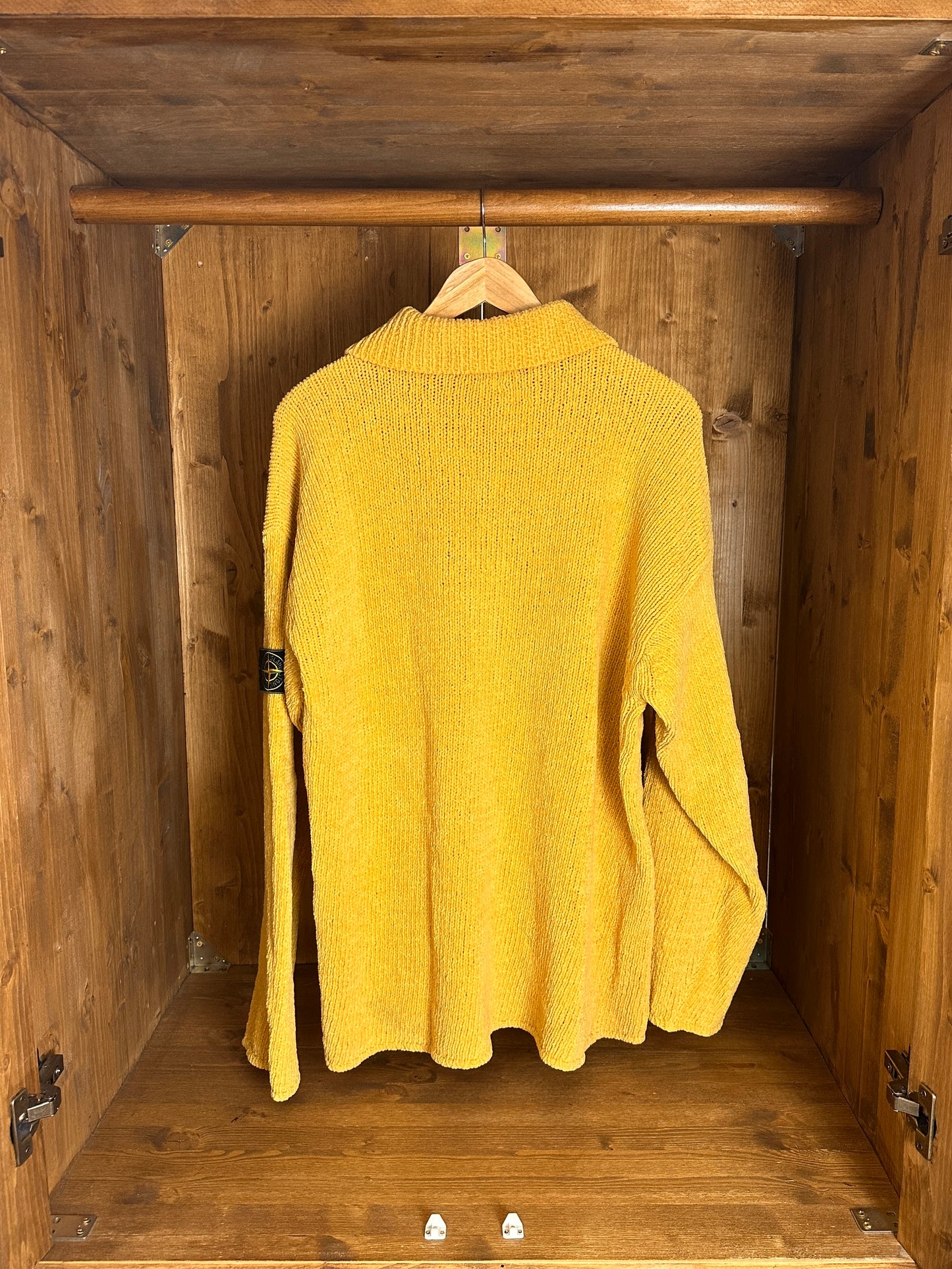 AW98 CHENILLE COTTON JUMPER in Saffron Yellow