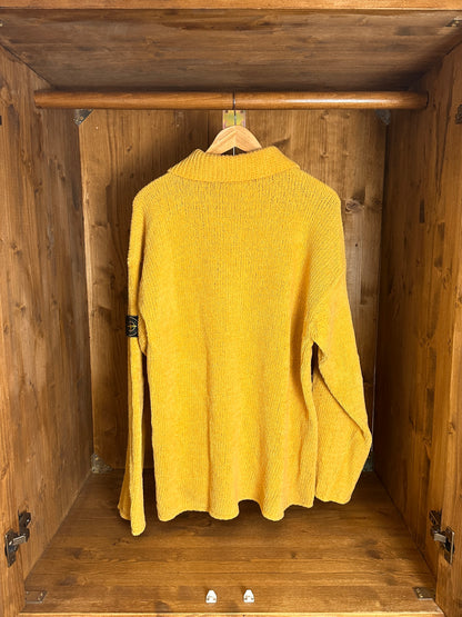 AW98 CHENILLE COTTON JUMPER in Saffron Yellow