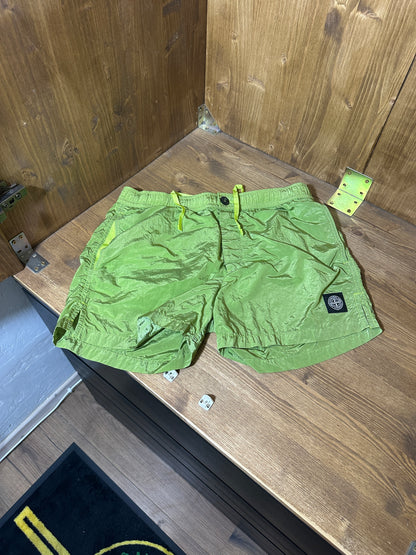 SS22 NYLON METAL SWIMSHORT In Gold Yellow