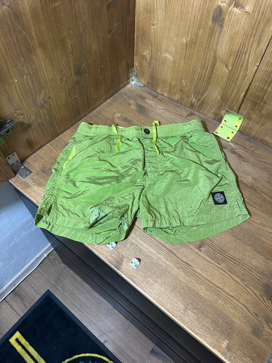 SS22 NYLON METAL SWIMSHORT In Gold Yellow
