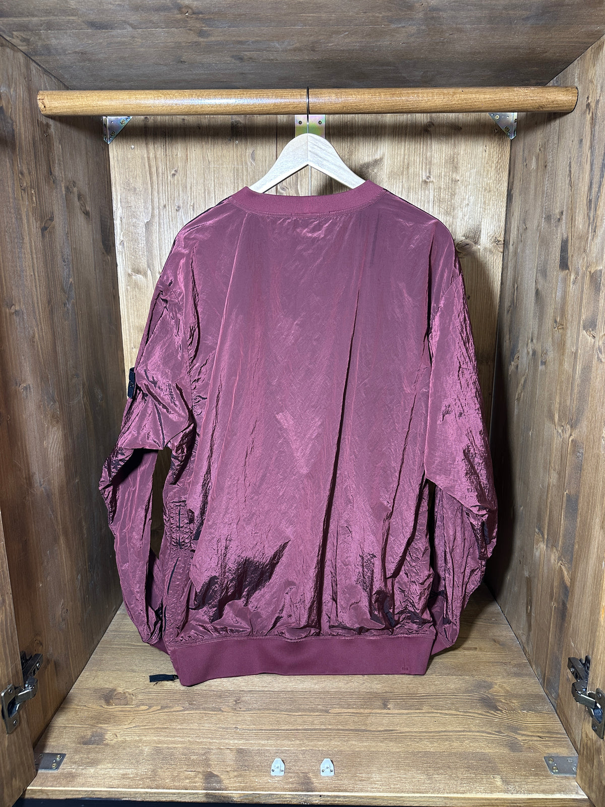 AW17 NYLON METAL CREWNECK in Flame Red