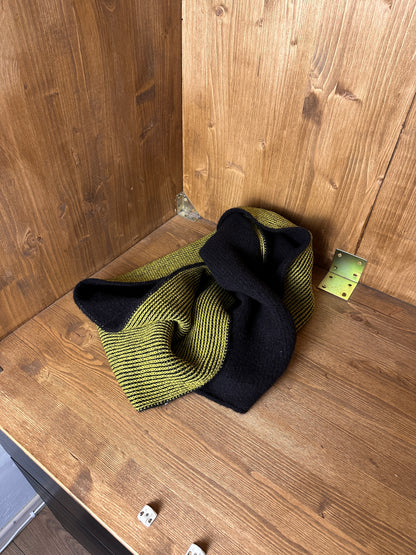 AW18 3D KNIT SCARF & BEANIE in Lime Green & Black