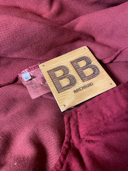 Red wool cardigan full zip