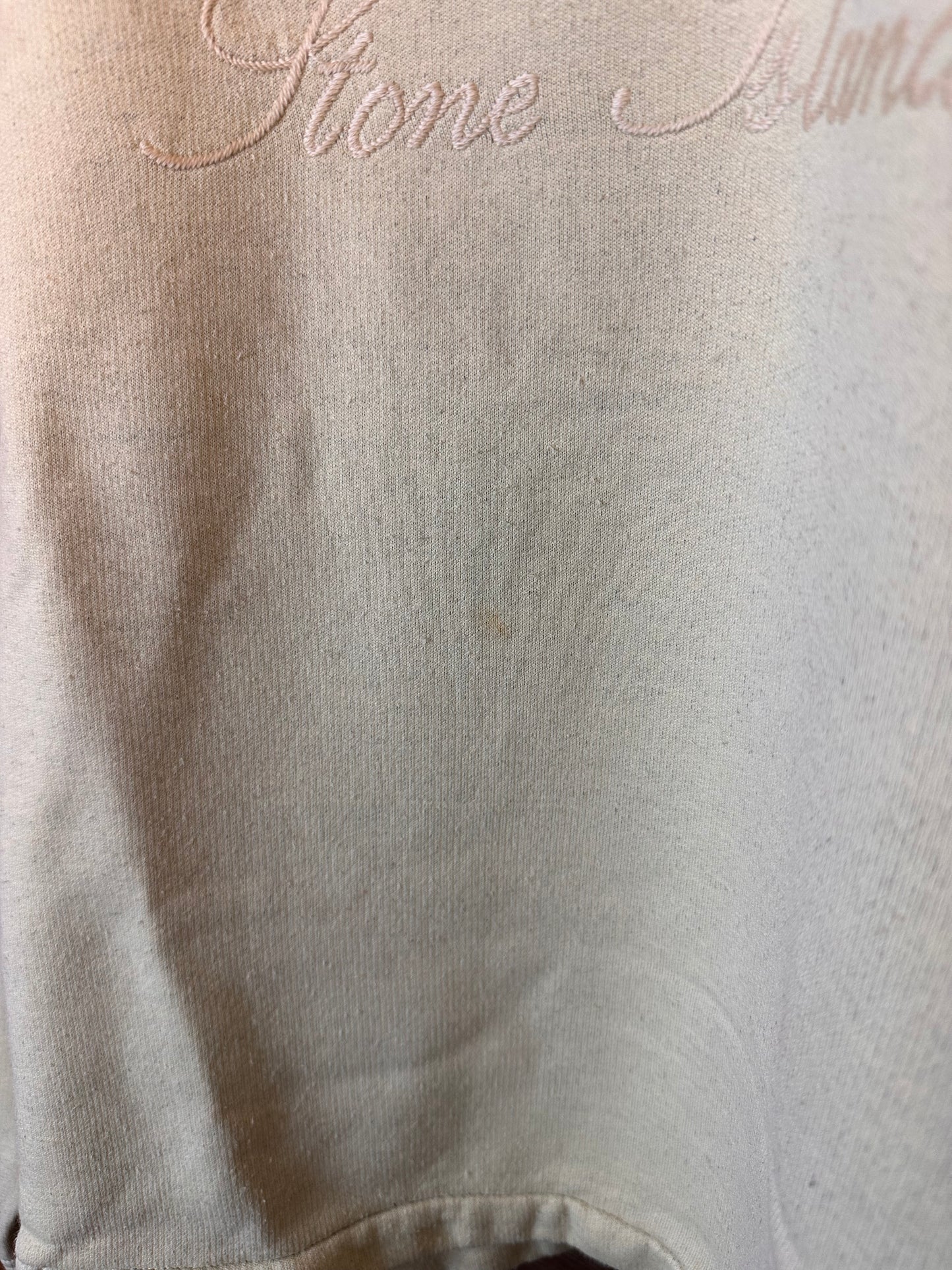 80s SPELLOUT COTTON JUMPER in Beige